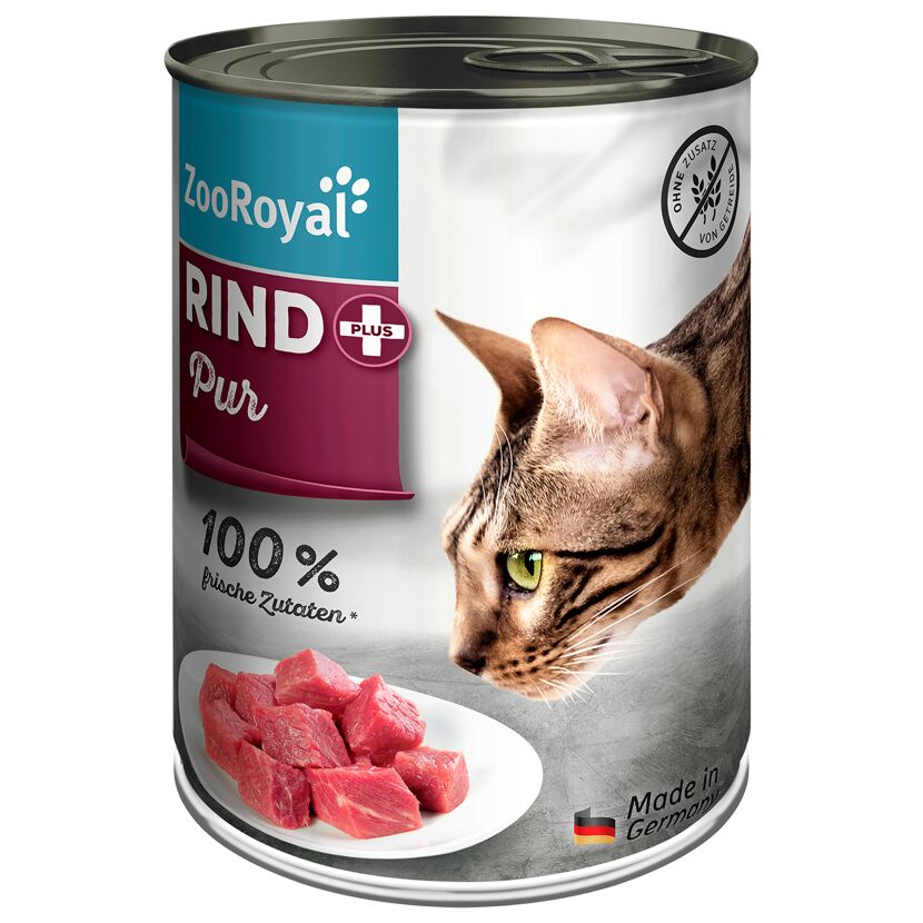 Katzennassfutter 'Rind PLUS pur Katze' 400 g