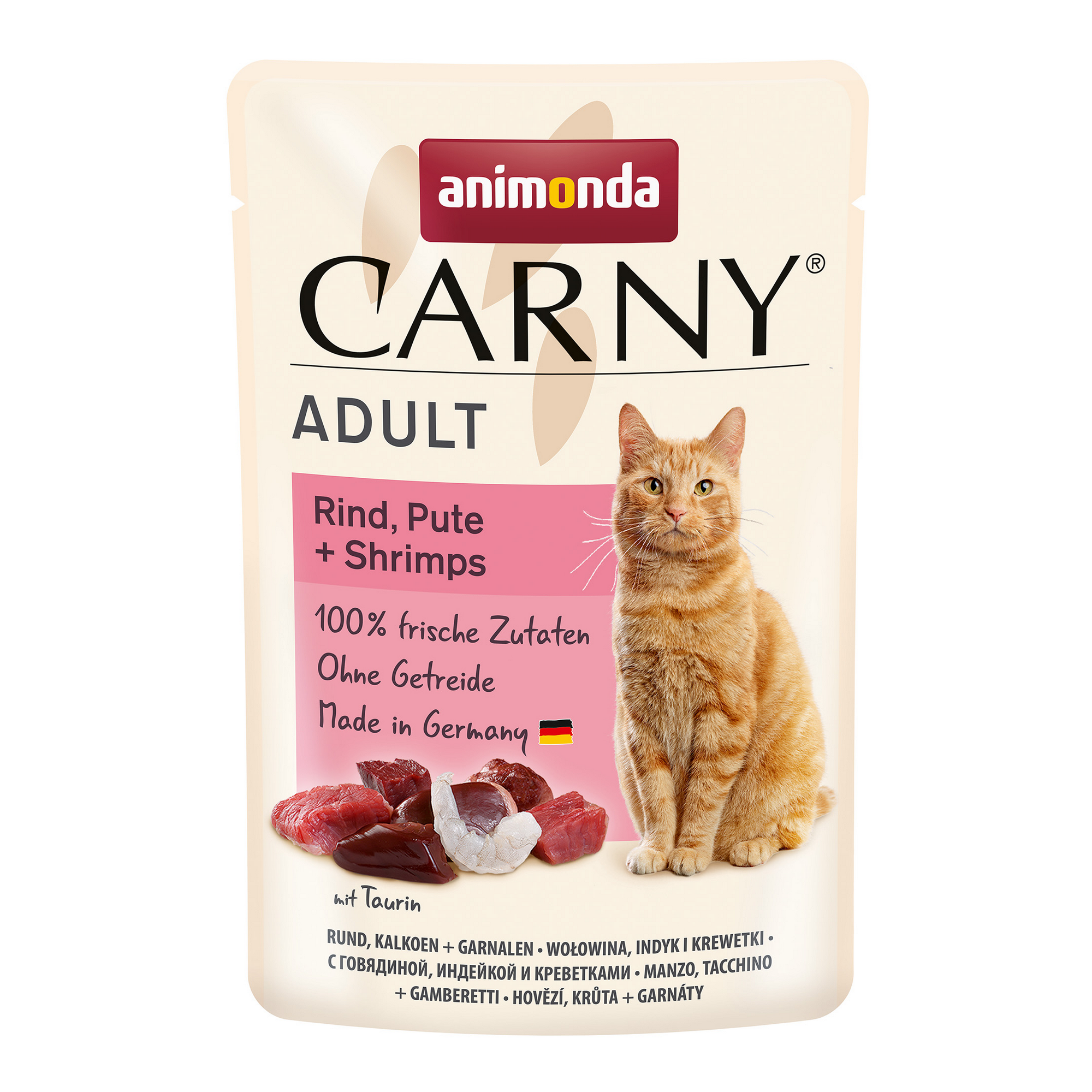 Katzenfutter 'Carny Cat' Adult Rind, Pute & Shrms 85 g