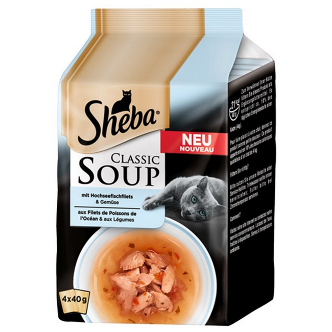Bild von Sheba 'Soup' Hochseefischfilet und Gemüse Multipack 4 x 40 g