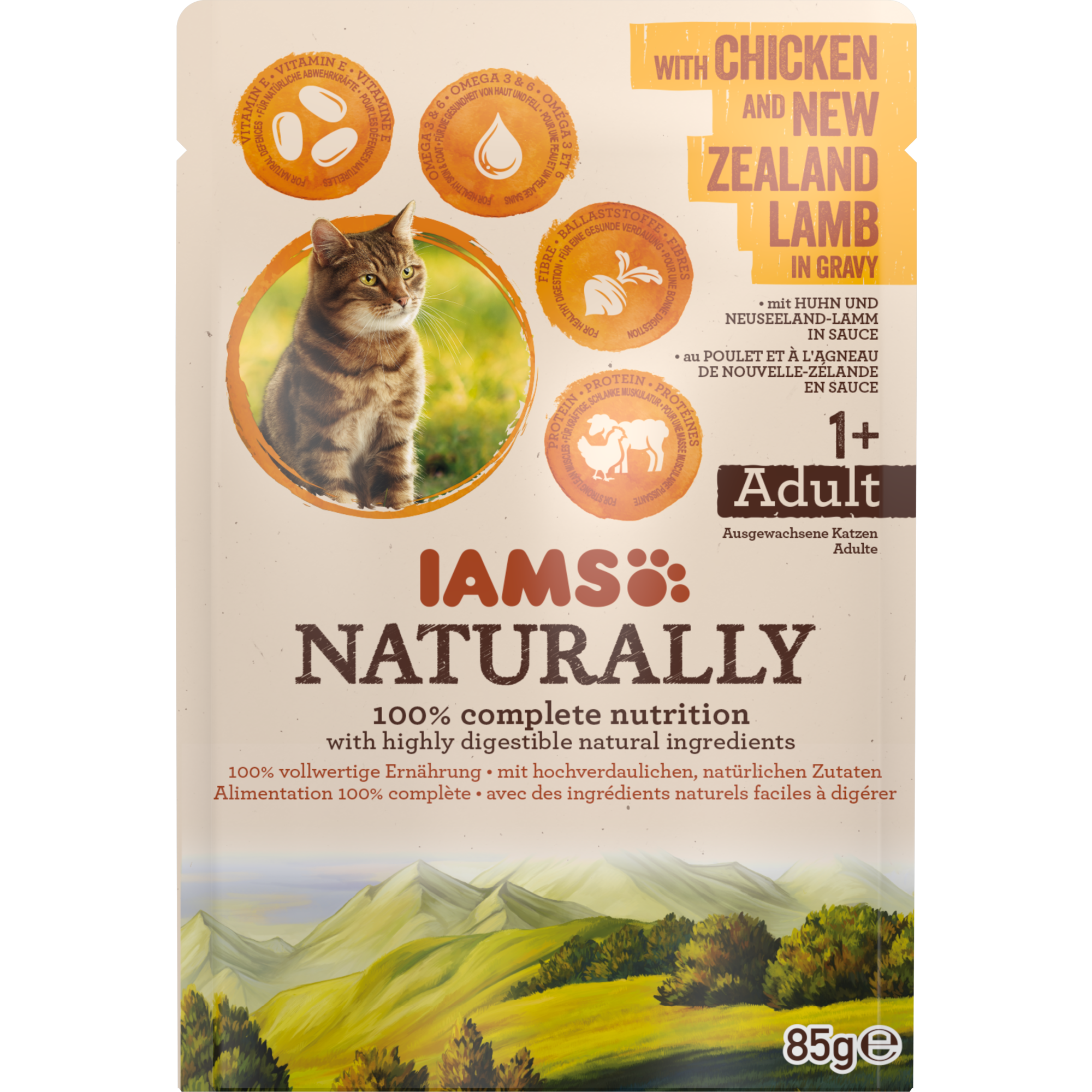 Katzennassfutter 'Naturally' Huhn und Lamm 85 g + product picture
