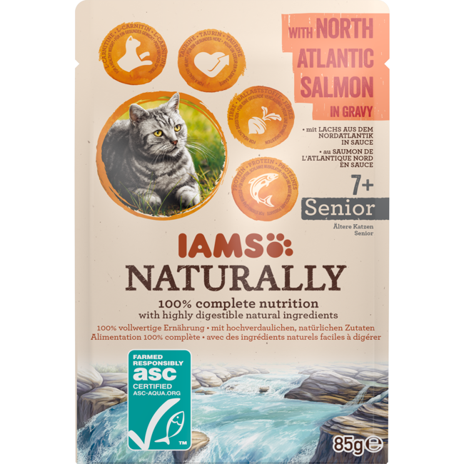 Bild von Katzennassfutter 'Naturally' Senior Lachs 85 g