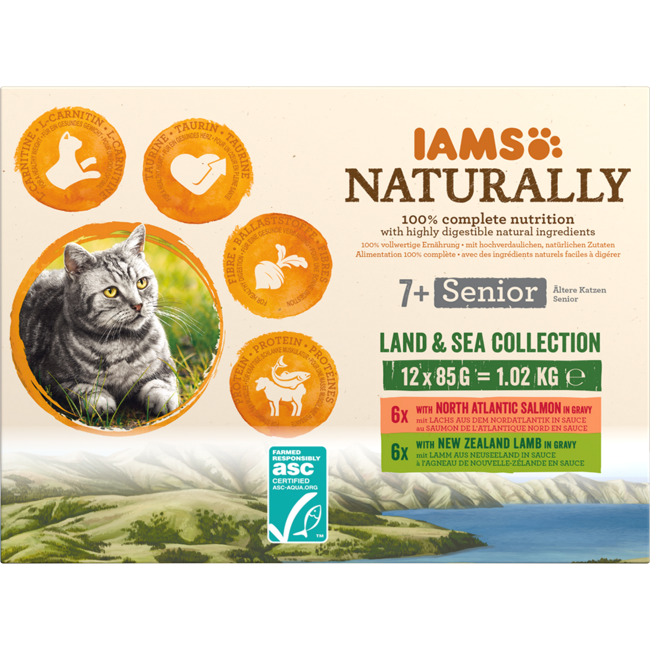 Bild von Katzennassfutter 'Naturally' Senior-Mix 12 x 85 g