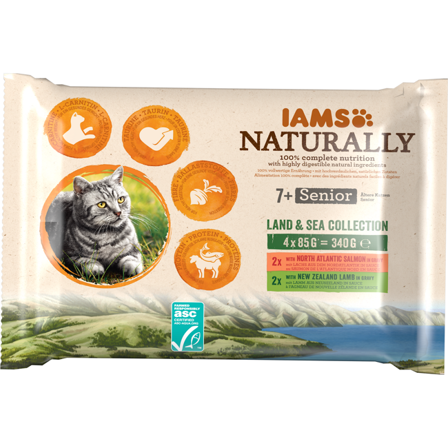 Bild von Katzennassfutter 'Naturally' Senior-Mix 4 x 85 g