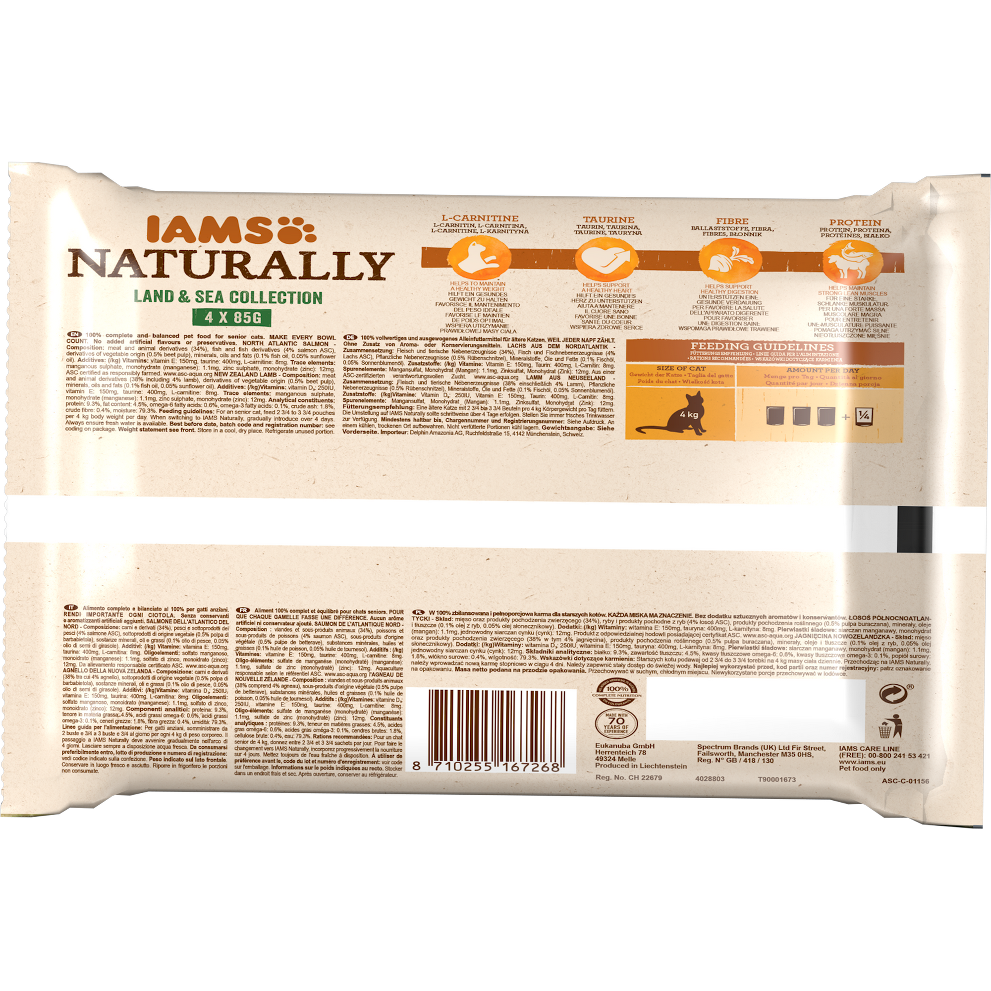 Katzennassfutter 'Naturally' Senior-Mix 4 x 85 g + product picture