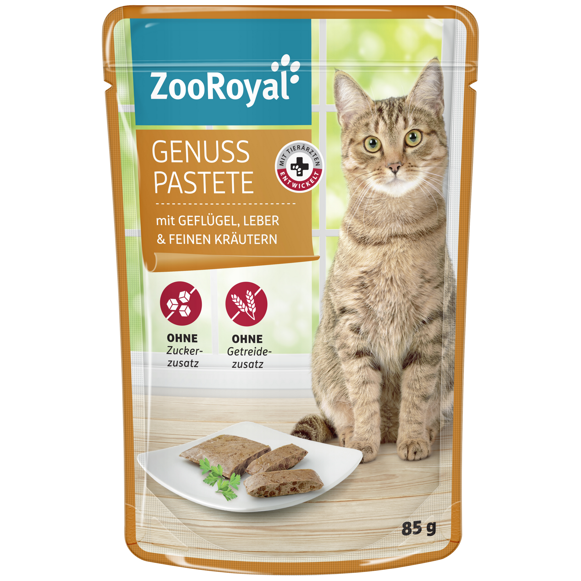 Katzennassfutter 'Genuss Pastete Geflügel & Leber & feinen Kräuter' 85 g