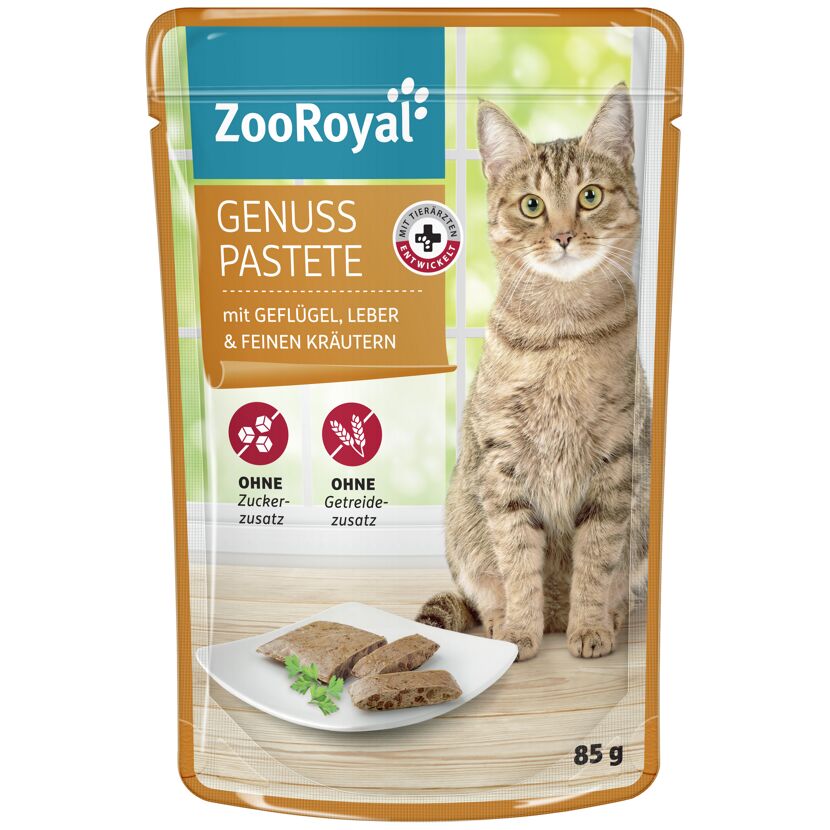 Katzennassfutter 'Genuss Pastete Geflügel & Leber & feinen Kräuter' 85 g