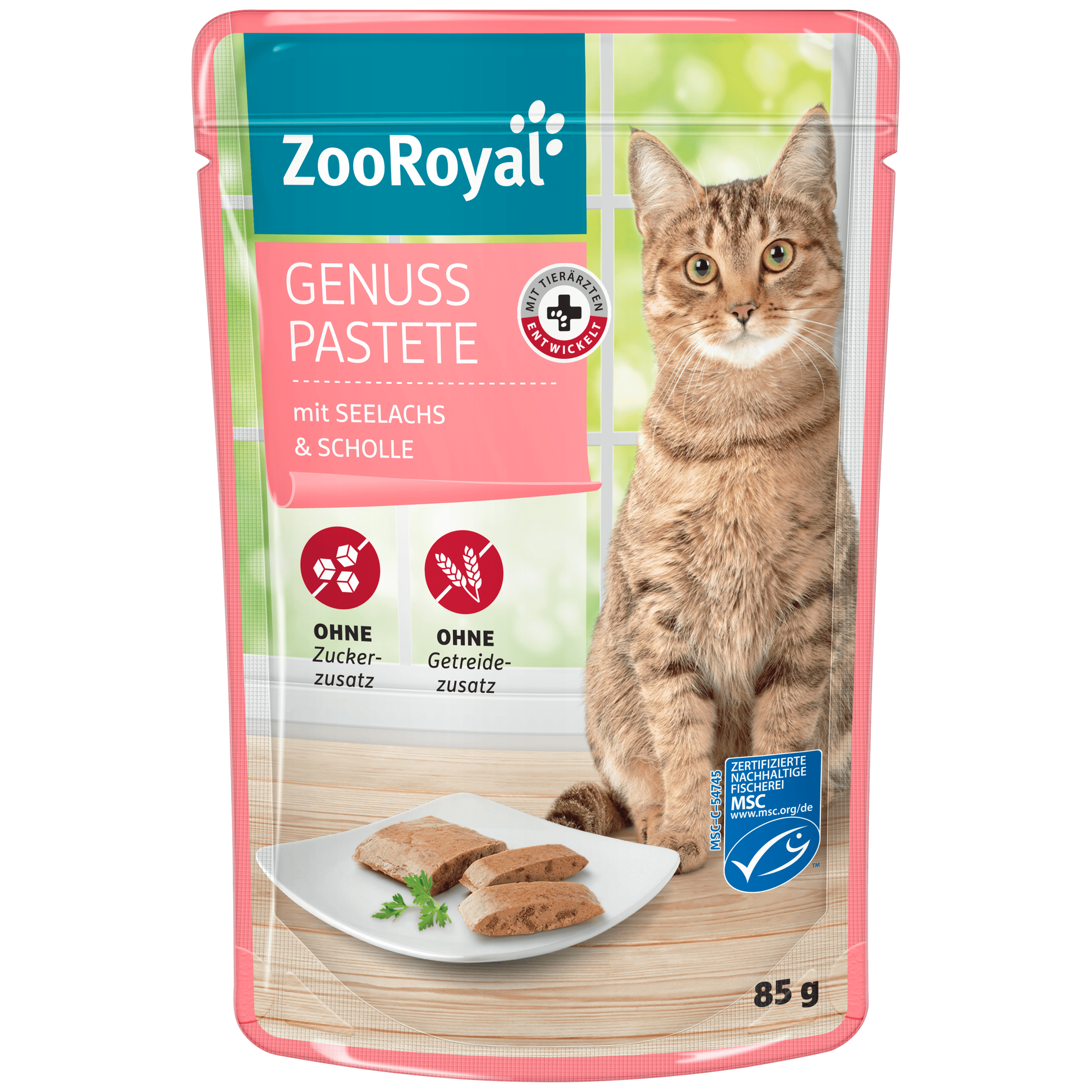 Katzennassfutter 'Genuss Pastete Seelachs & Scholle' 85 g