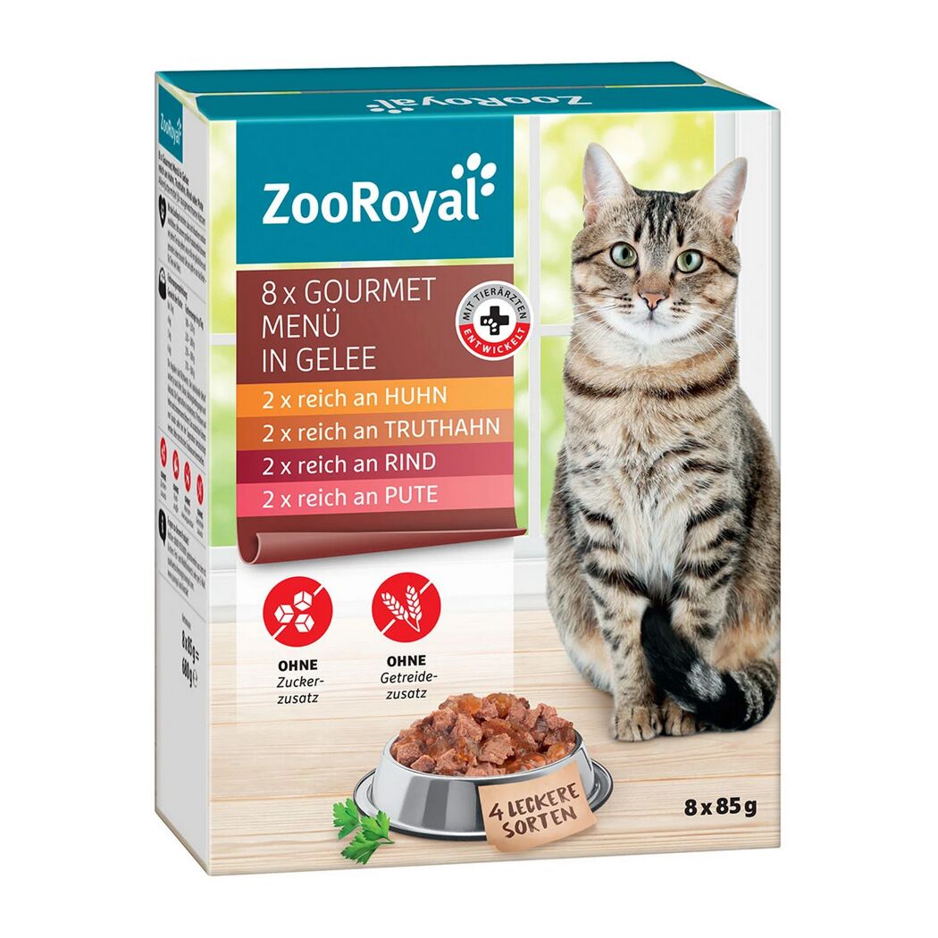 Katzennassfutter 'Gourmet Menü in Gelee Multipack' 8 x 85 g
