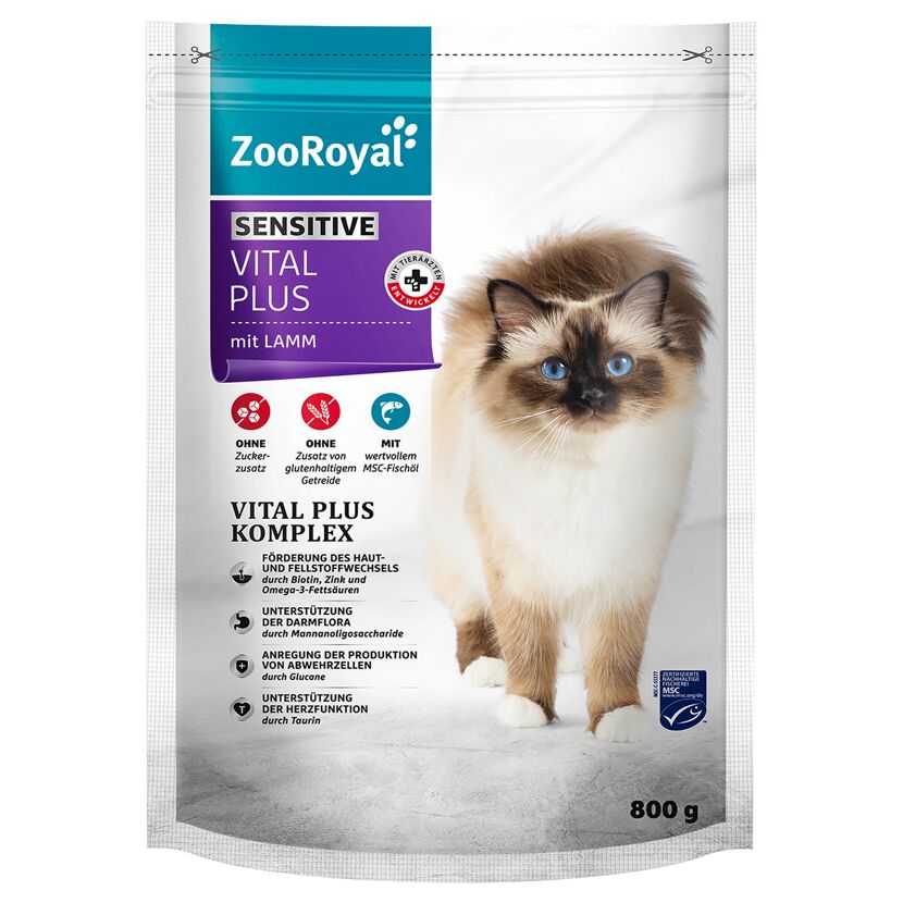 Katzentrockenfutter 'Vital Plus Sensitive mit Lamm' 800 g