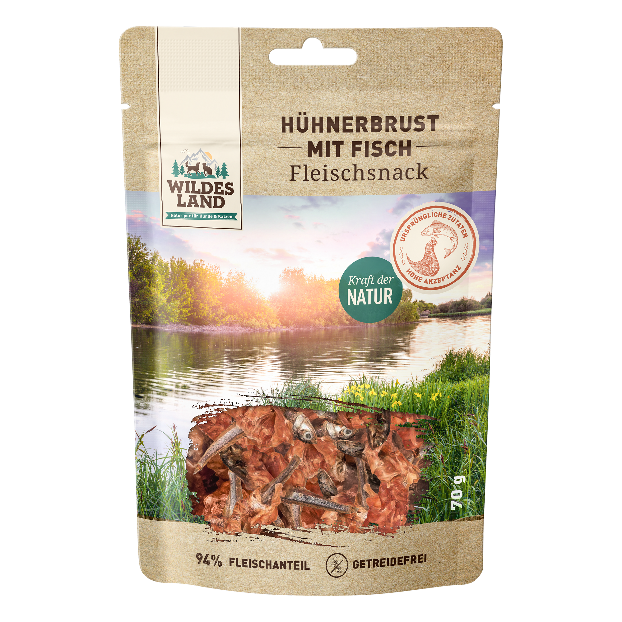 Hundesnack 'Fleischsnacks Hühnerbrust mit Fisch' 70 g
