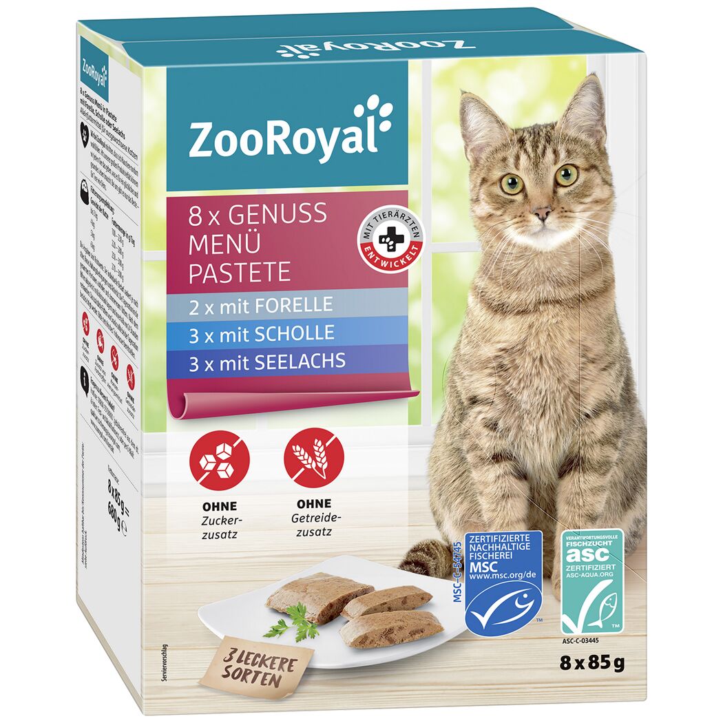 Katzennassfutter 'Multipack Genuss Pastete Fisch' 8 x 85 g