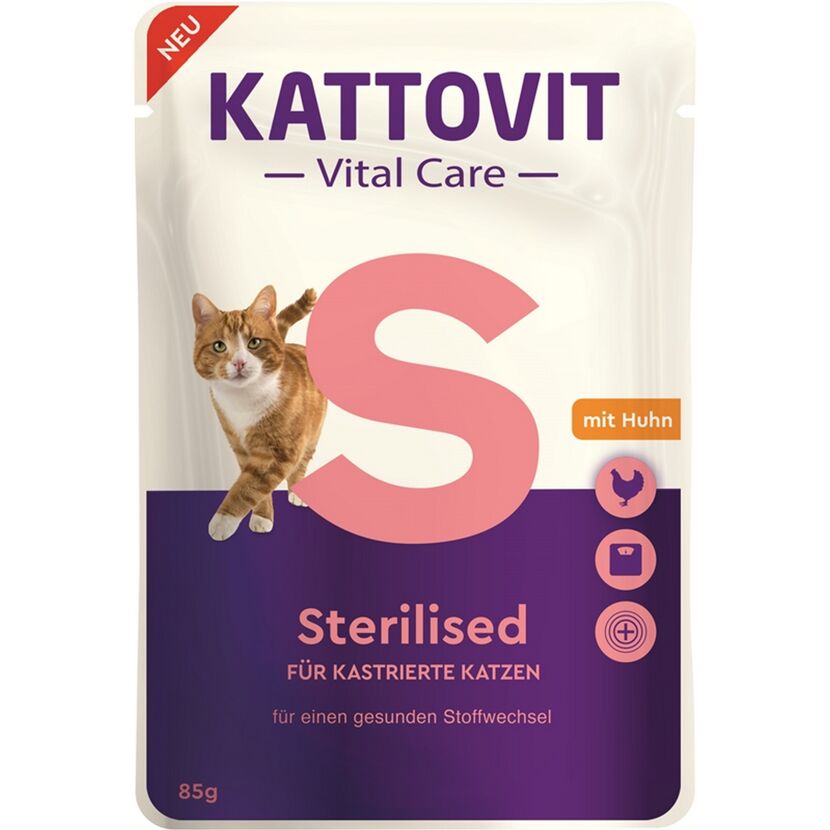 Katzennassfutter 'Vital Care' Sterilised mit Huhn Adult 85 g