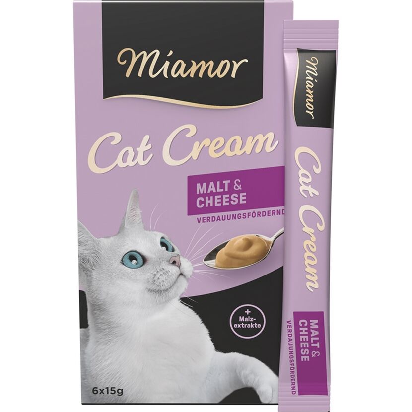 Katzennassfutter 'Cat Cream' Malt & Cheese Adult 6 x 15 g