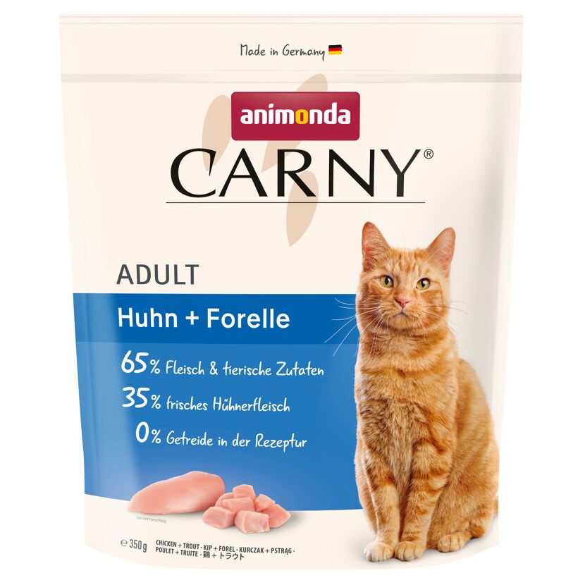 Katzenfutter 'Carny' Adult Huhn & Forelle 350 g