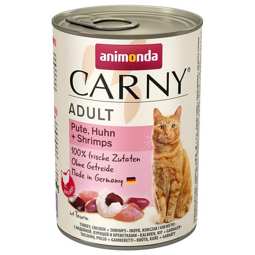Katzenfutter 'Carny' Adult Pute, Huhn, Shrimp 400 g