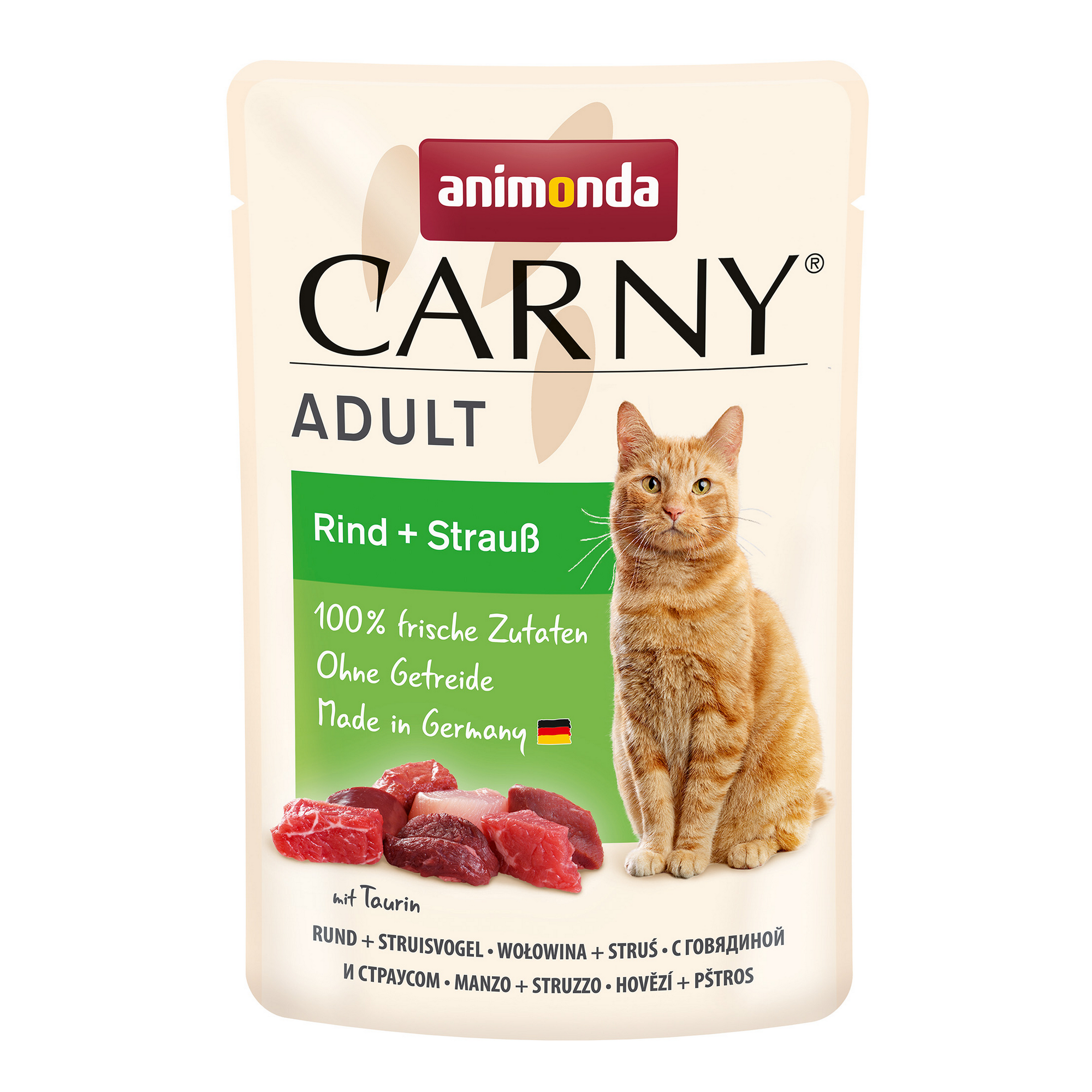 Katzenfutter 'Carny Cat' Adult Rind & Strauß 85 g