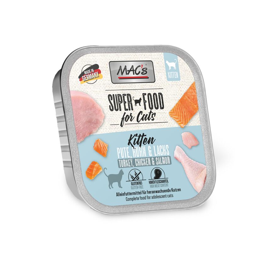 Katzennassfutter 'Superfood for Cats' Pute, Huhn, Lachs Kitten 100 g