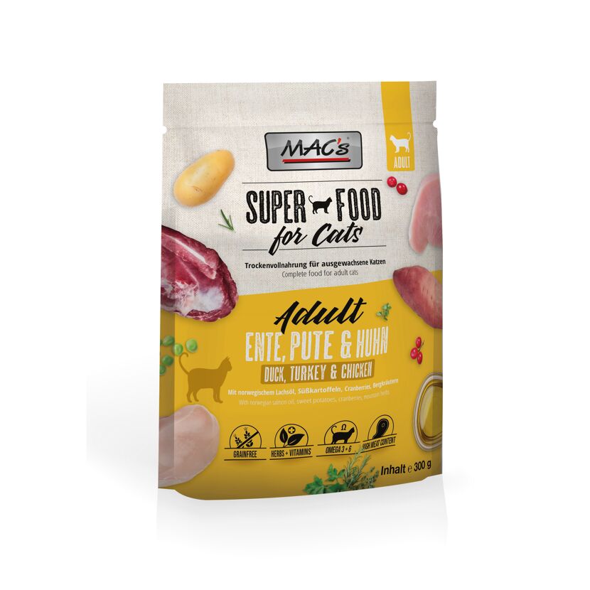 Katzentrockenfutter 'Superfood for Cats' Ente, Pute & Huhn Adult 300 g