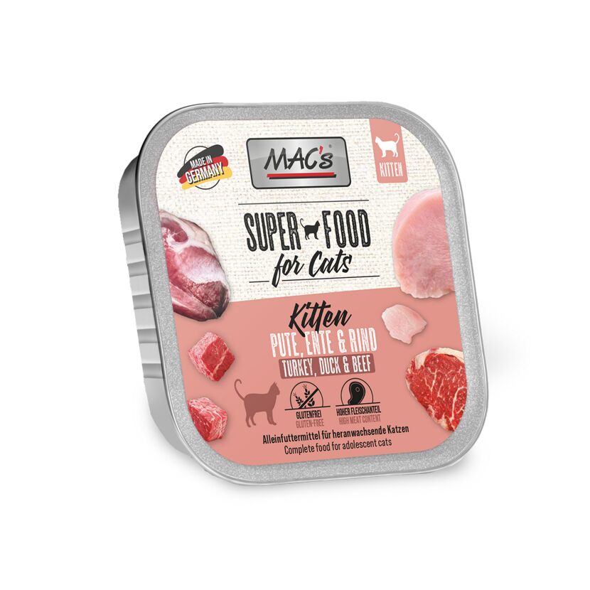 Katzennassfutter 'Superfood for Cats' Pute, Ente, Rind Kitten 100 g