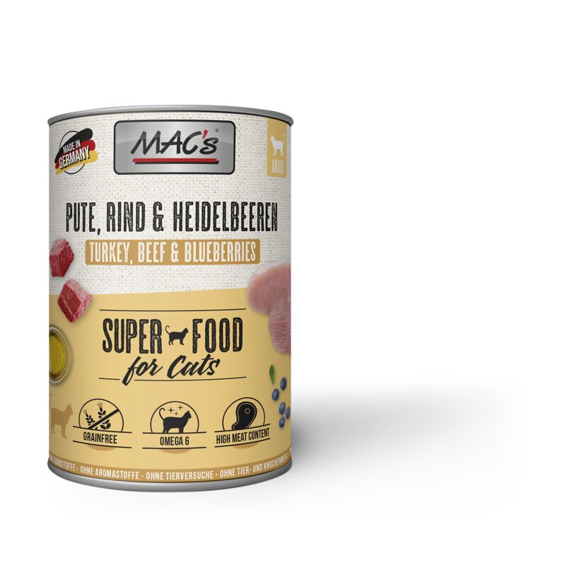 Katzennassfutter 'Superfood for Cats' Pute, Rind & Heidelbeeren Adult 400 g