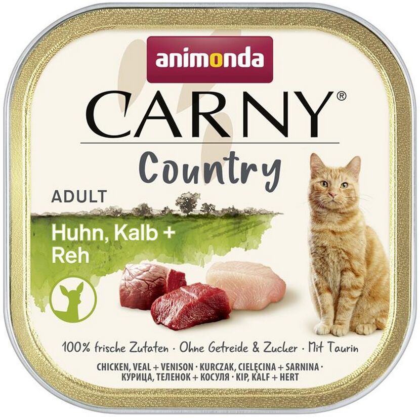 Katzenfutter 'Carny' Country Huhn,Kalb,Re100 g