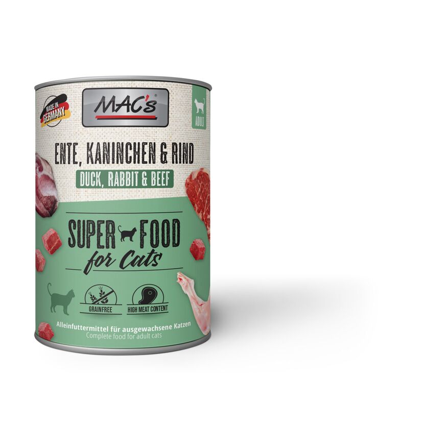 Katzennassfutter 'Superfood for Cats' Ente, Kaninchen & Rind Adult 400 g
