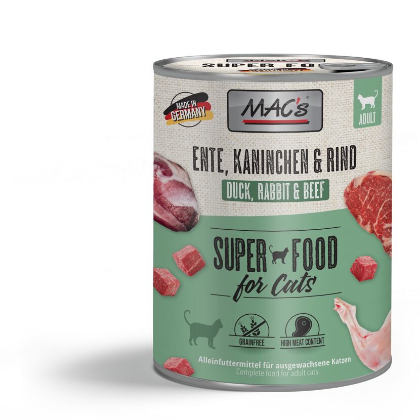 Katzennassfutter 'Superfood for Cats' Ente, Kaninchen & Rind Adult 800 g