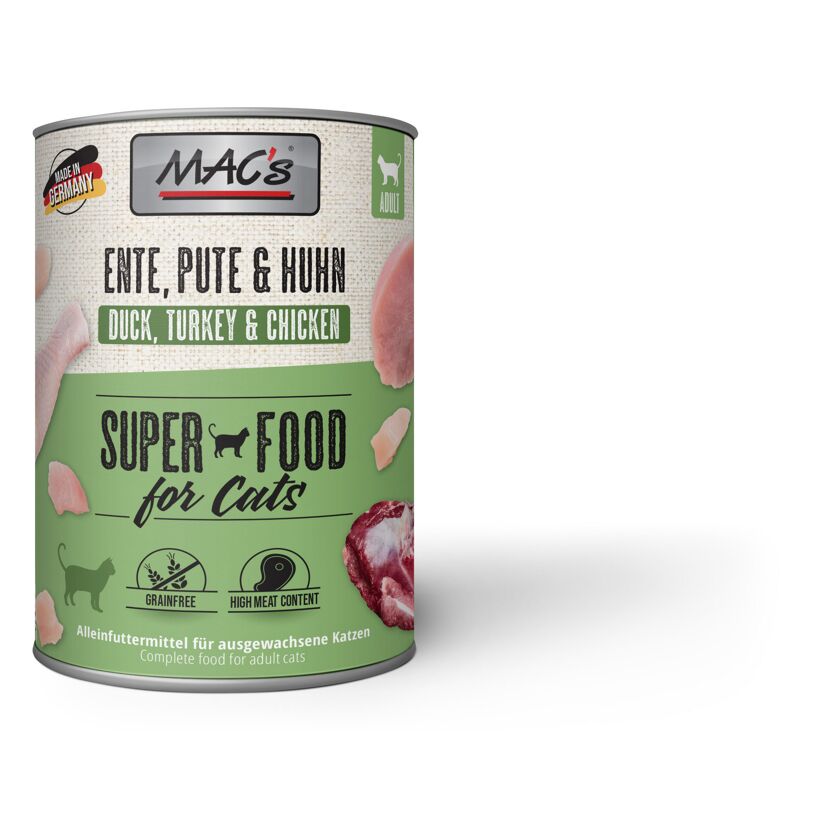 Katzennassfutter 'Superfood for Cats' Ente, Pute & Huhn Adult 800 g