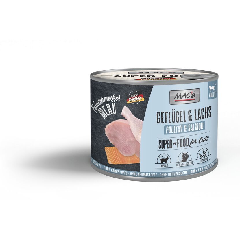Katzennassfutter 'Superfood for Cats' Geflügel und Lachs Adult 200 g