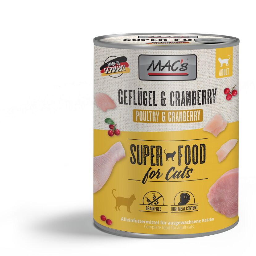 Katzennassfutter 'Superfood for Cats' Geflügel & Cranberry Adult 800 g