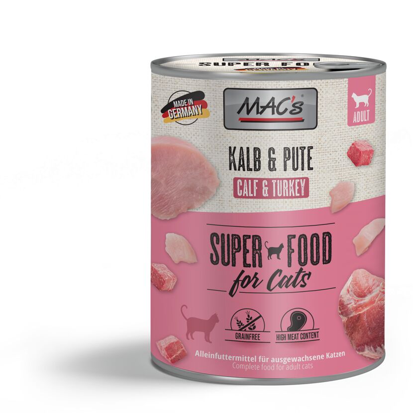 Katzennassfutter 'Superfood for Cats' Kalb & Pute Adult 800 g
