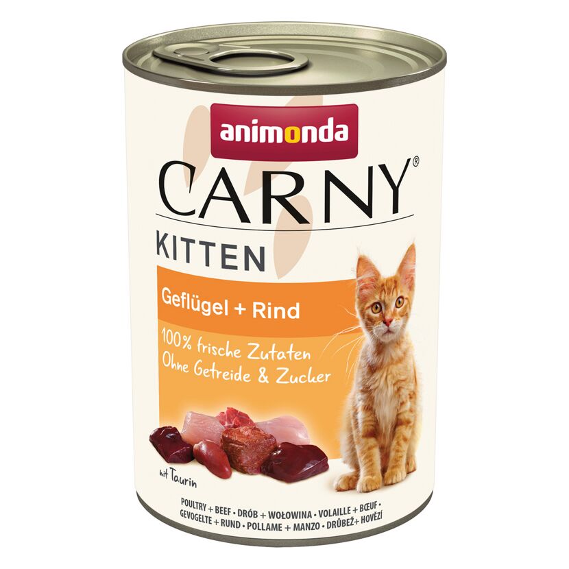 Katzenfutter 'Carny' Kitten Geflügel-Rind 400 g