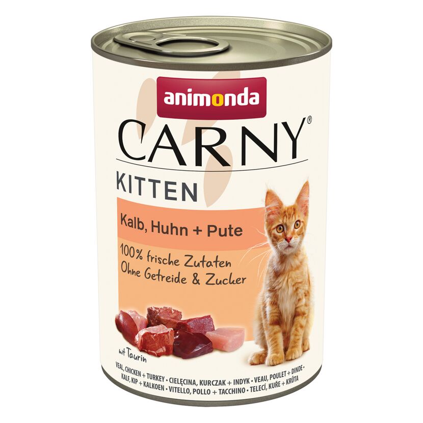 Katzenfutter 'Carny' Kitten Kalb, Huhn, Pute 400 g