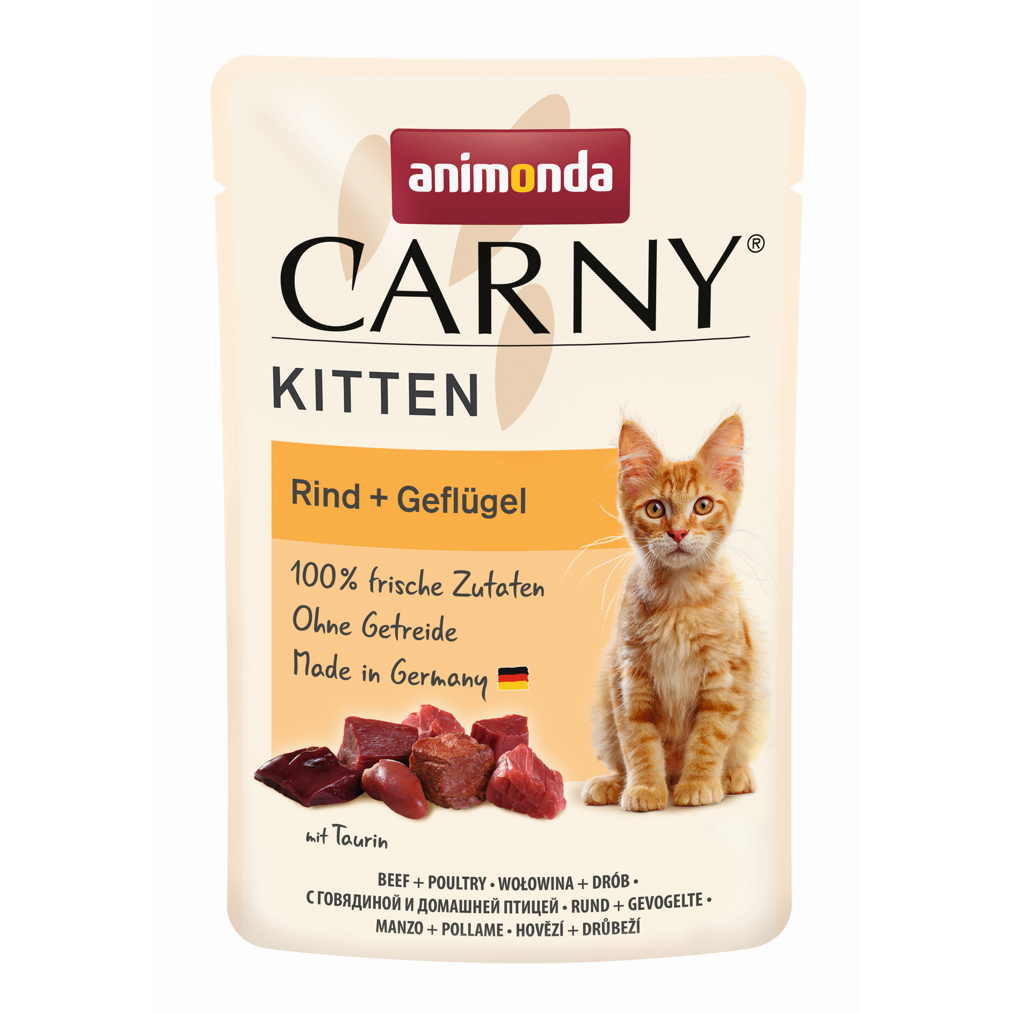 Katzenfutter 'Carny' Kitten Rind & Geflügel 85 g