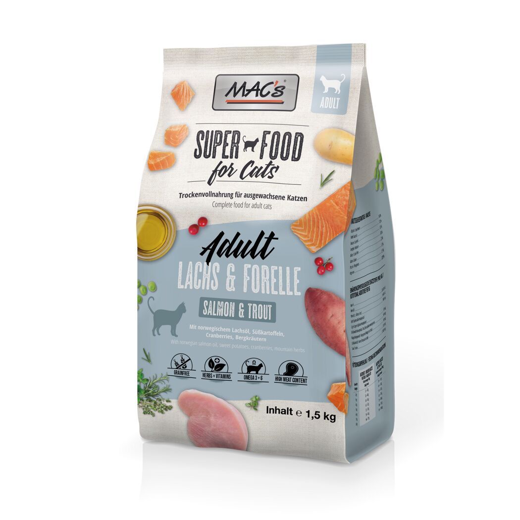 Katzentrockenfutter 'Superfood for Cats' Lachs & Forelle Adult 1,5 kg