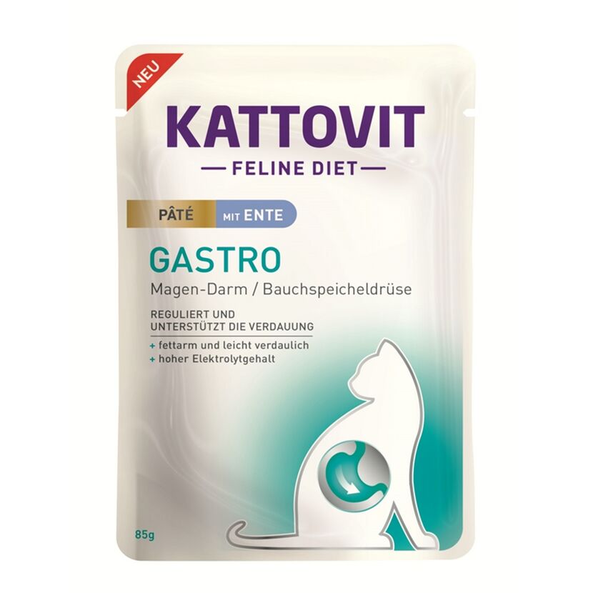 Katzennassfutter 'Feline Diet' Gastro Paté mit Ente Adult 85 g