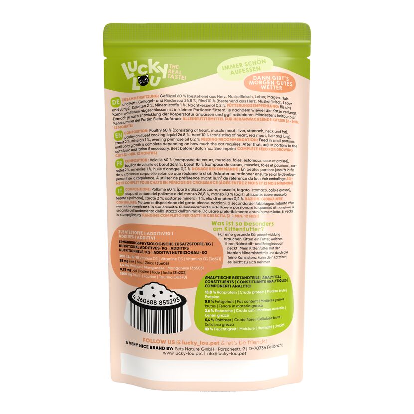 Katzenfutter Kitten Geflügel & Rind 125 g