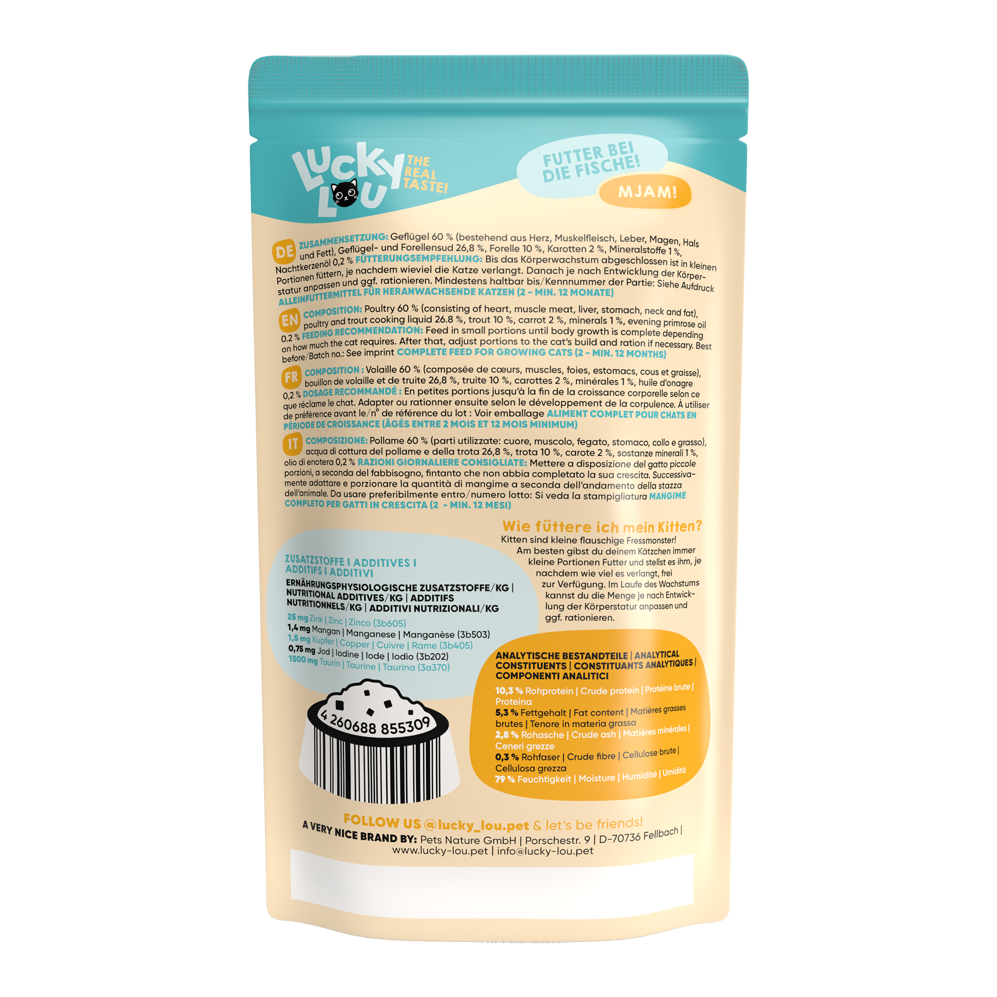 Katzenfutter Kitten Geflügel & Forelle 125 g