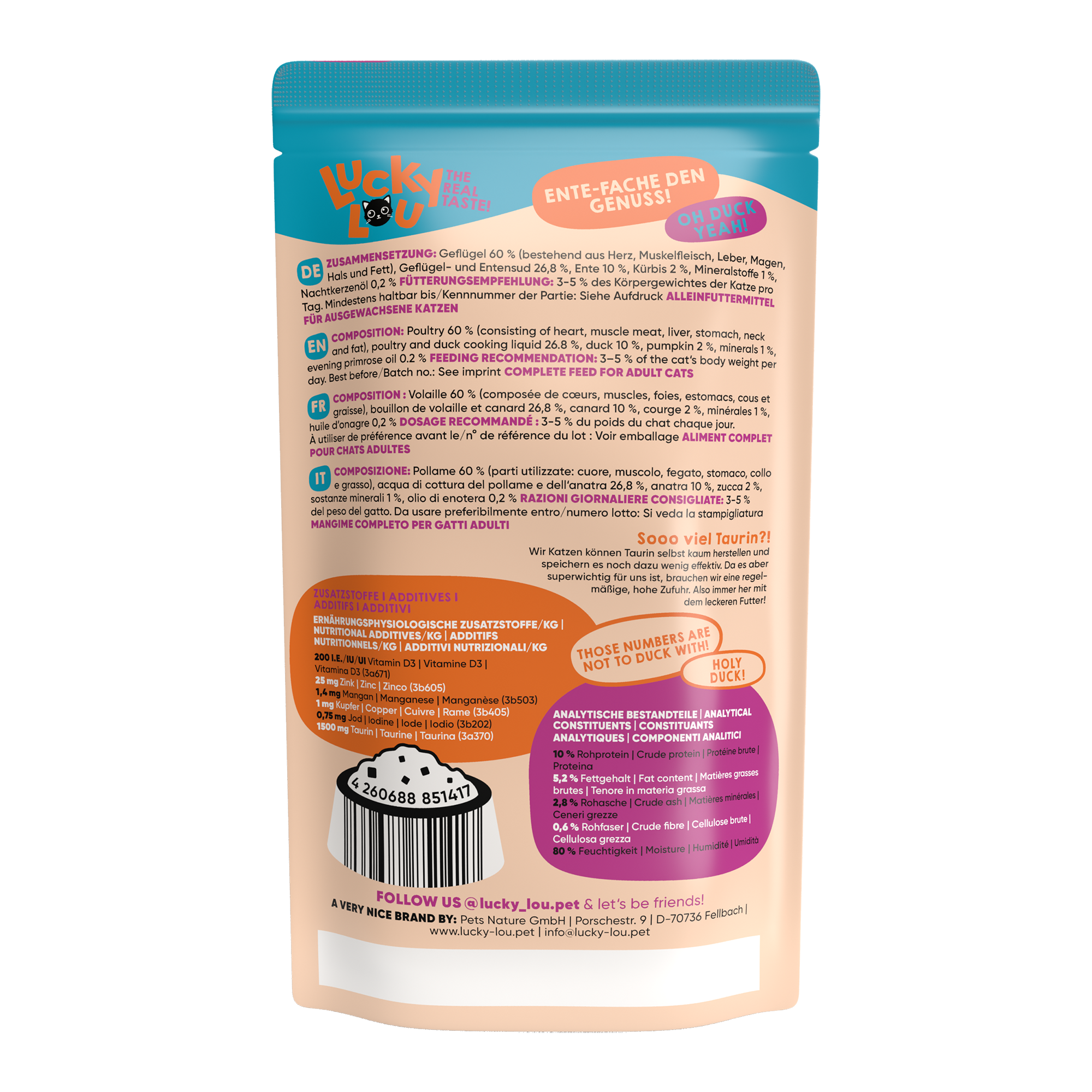 Katzenfutter Adult Geflügel & Ente 125 g