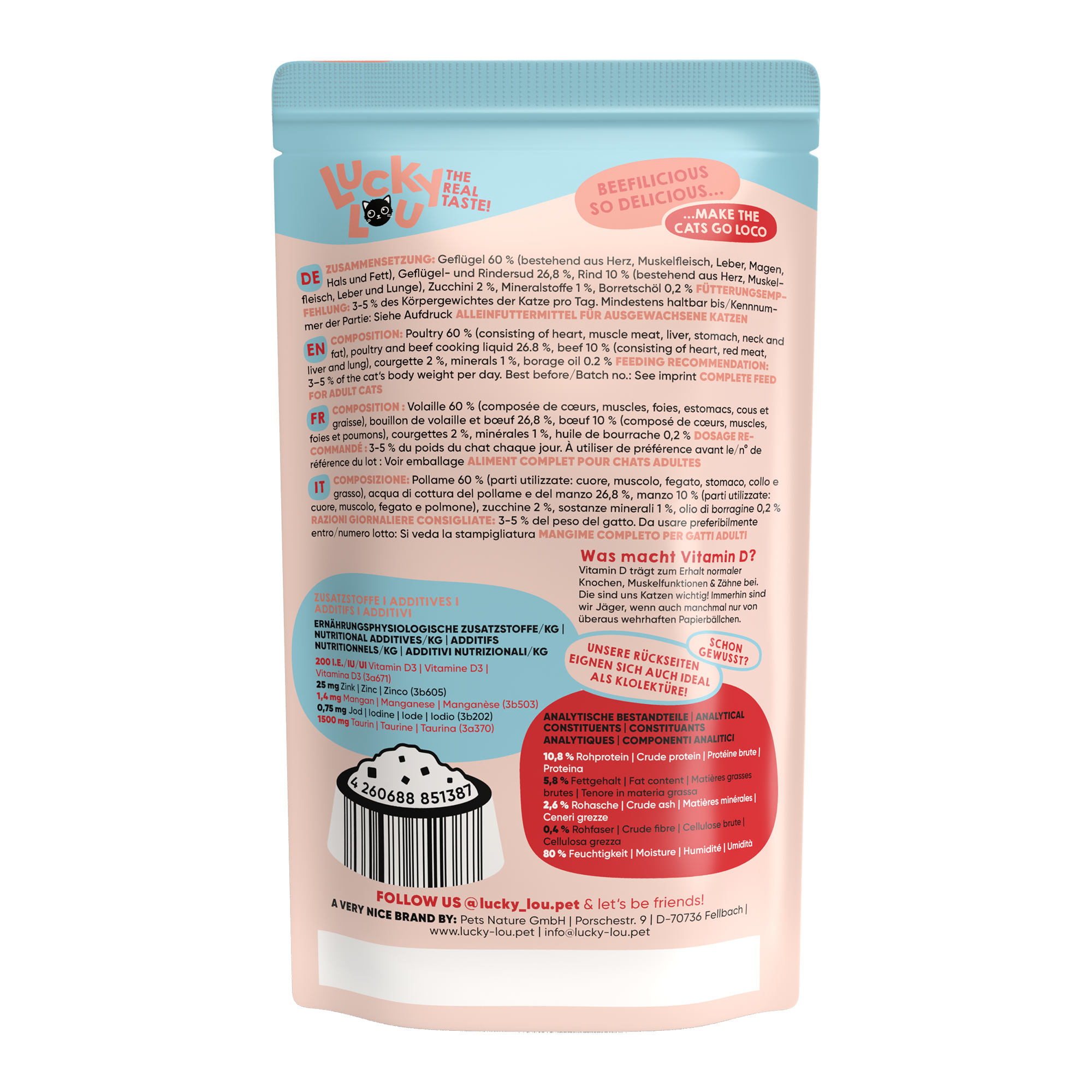 Katzenfutter Adult Geflügel & Rind 125 g