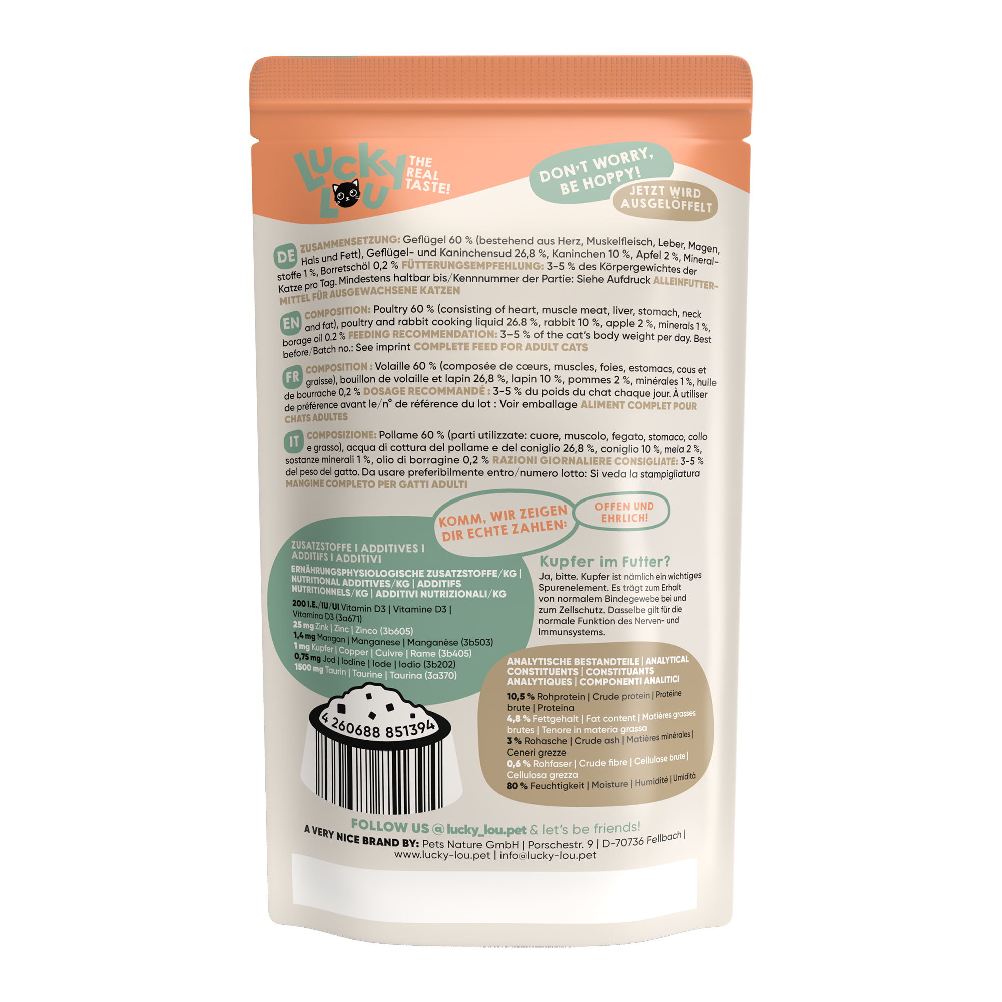 Katzenfutter Adult Geflügel & Kaninchen 125 g