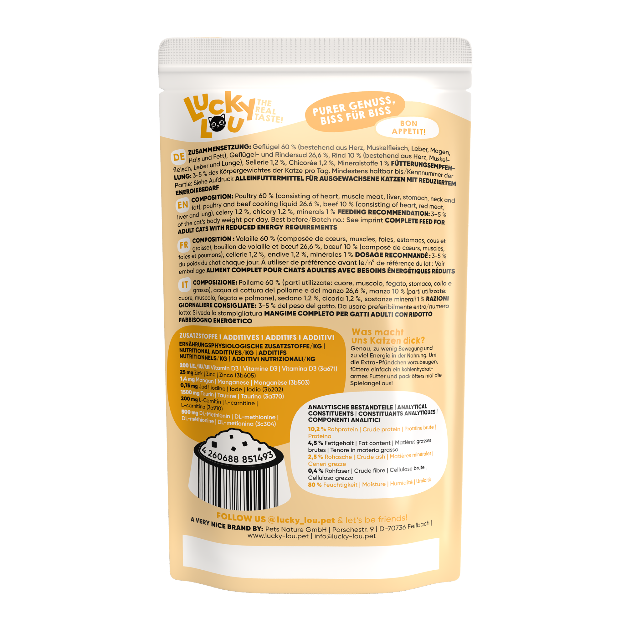 Katzenfutter Sterilized Geflügel & Rind 125 g