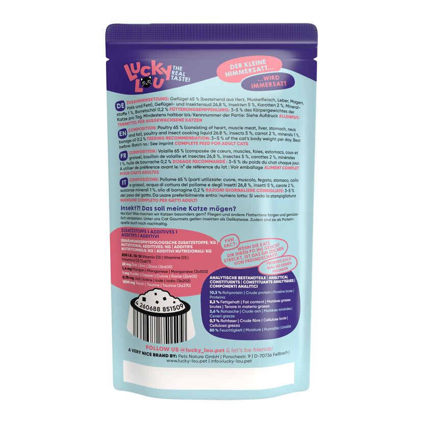 Katzenfutter Adult Geflügel, Insekten 125 g