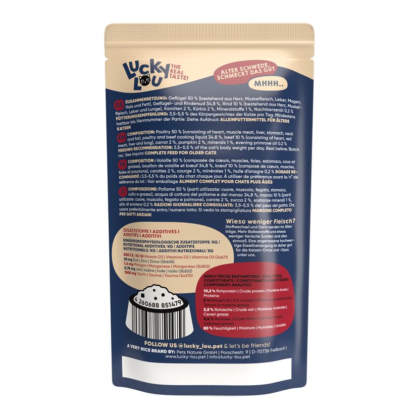 Katzenfutter Senior Geflügel Rind 125 g
