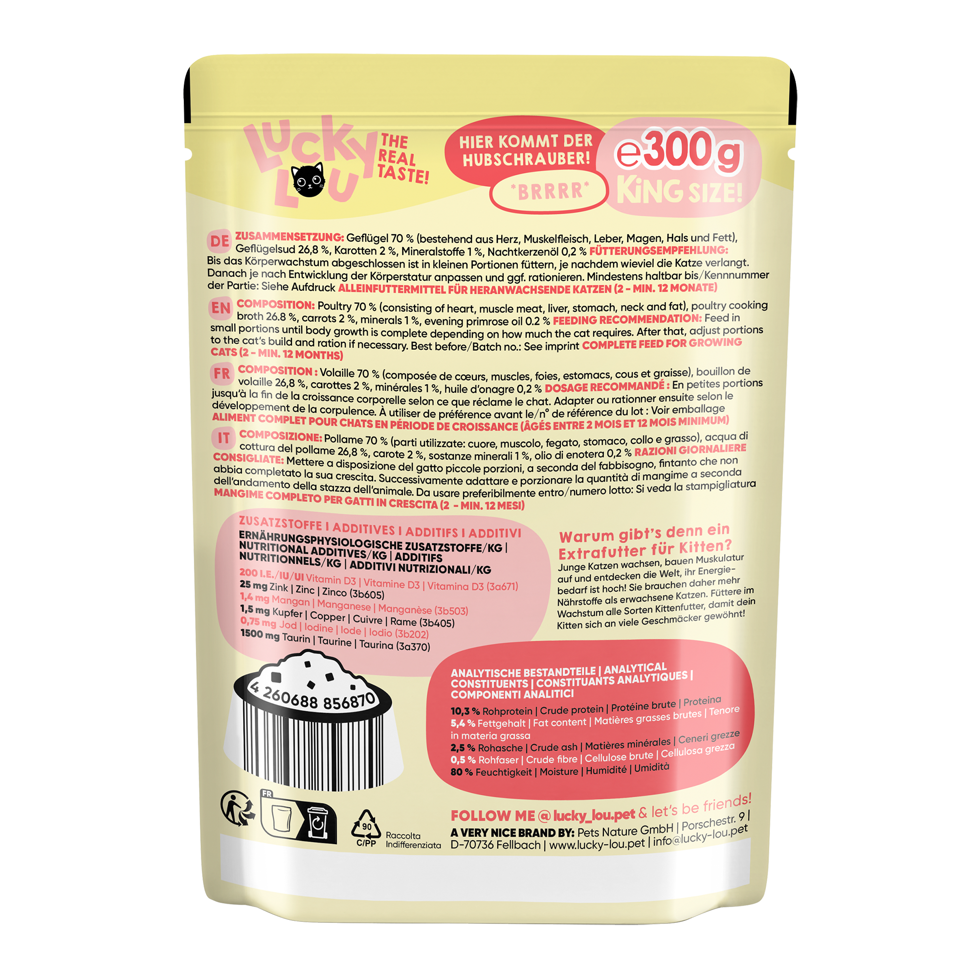 Katzenfutter Kitten Geflügel 300 g