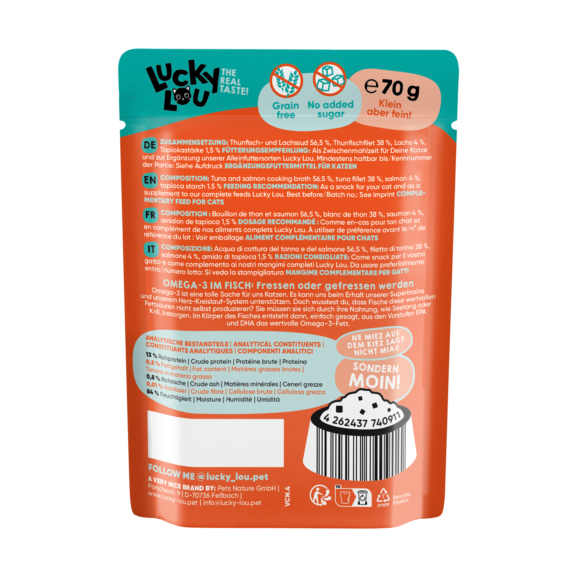 Katzenfutter Thunfisch & Lachs in Broth 70 g