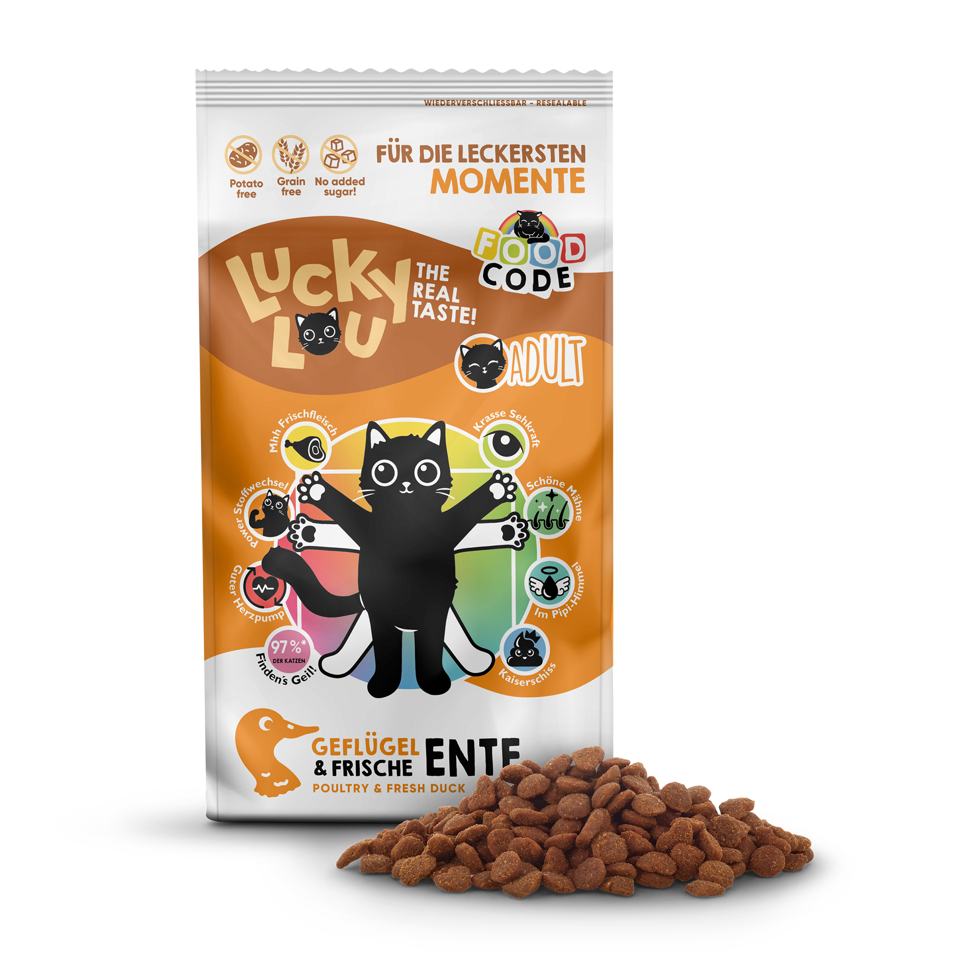 Katzenfutter Adult Geflügel, Ente 340 g