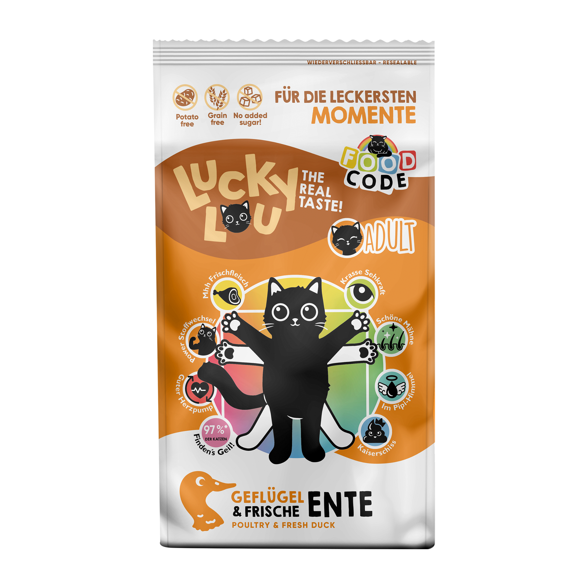 Katzenfutter Adult Geflügel, Ente 340 g