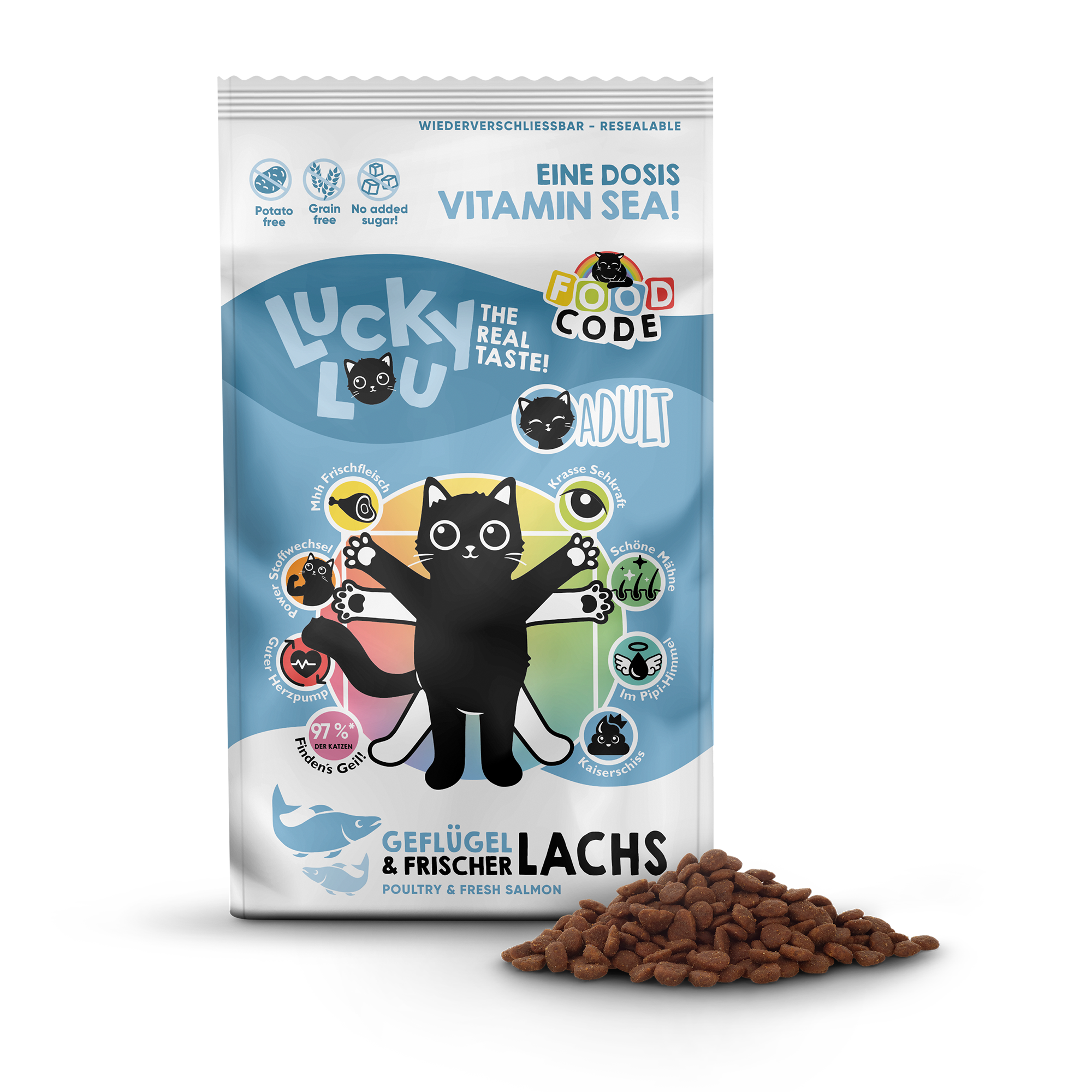 Katzenfutter Adult Geflügel & Lachs 1,7 kg