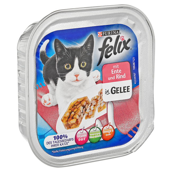 Bild von Katzennassfutter mit Ente/Rind in Gelee 100 g